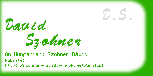 david szohner business card